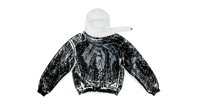 Marcello Pipitone Crack Hoodie felpa laminata cotone