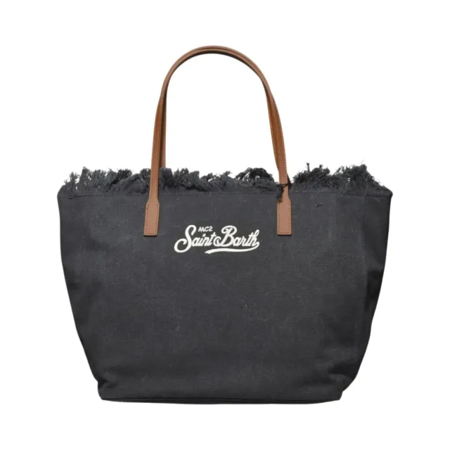 Saint Barth City Bag Fringe CBF0001 shopping bag denim nero