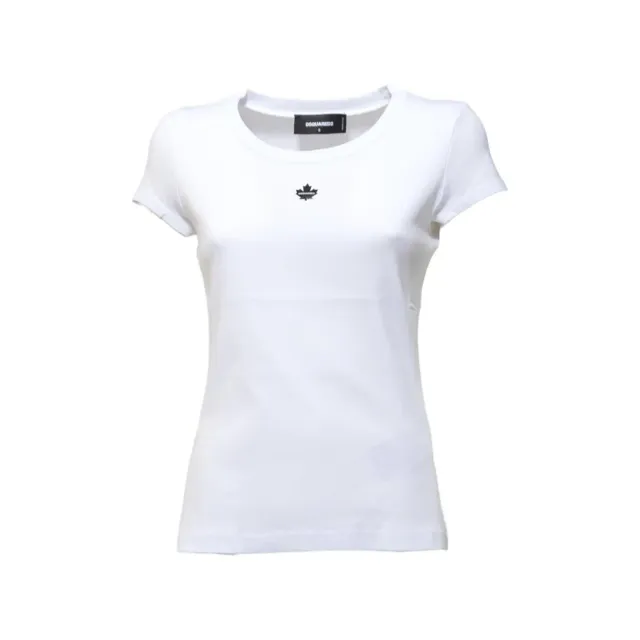 Dsquared2 Maple Leaf S75GD0465D20021 t-shirt bianca cotone