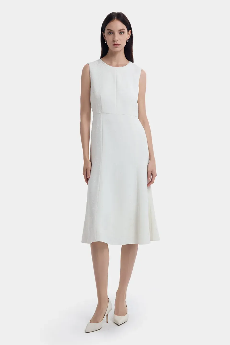 Ports 1961 Effortless White Dress abito crema poliestere