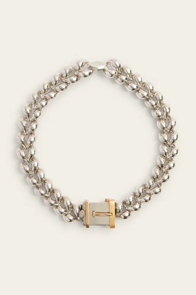 PORTS Chain Wreath collana choker oro argento