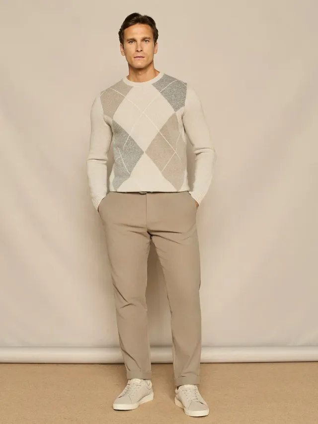 Paul Taylor Wide Fit fustagno pantalone taupe coulisse