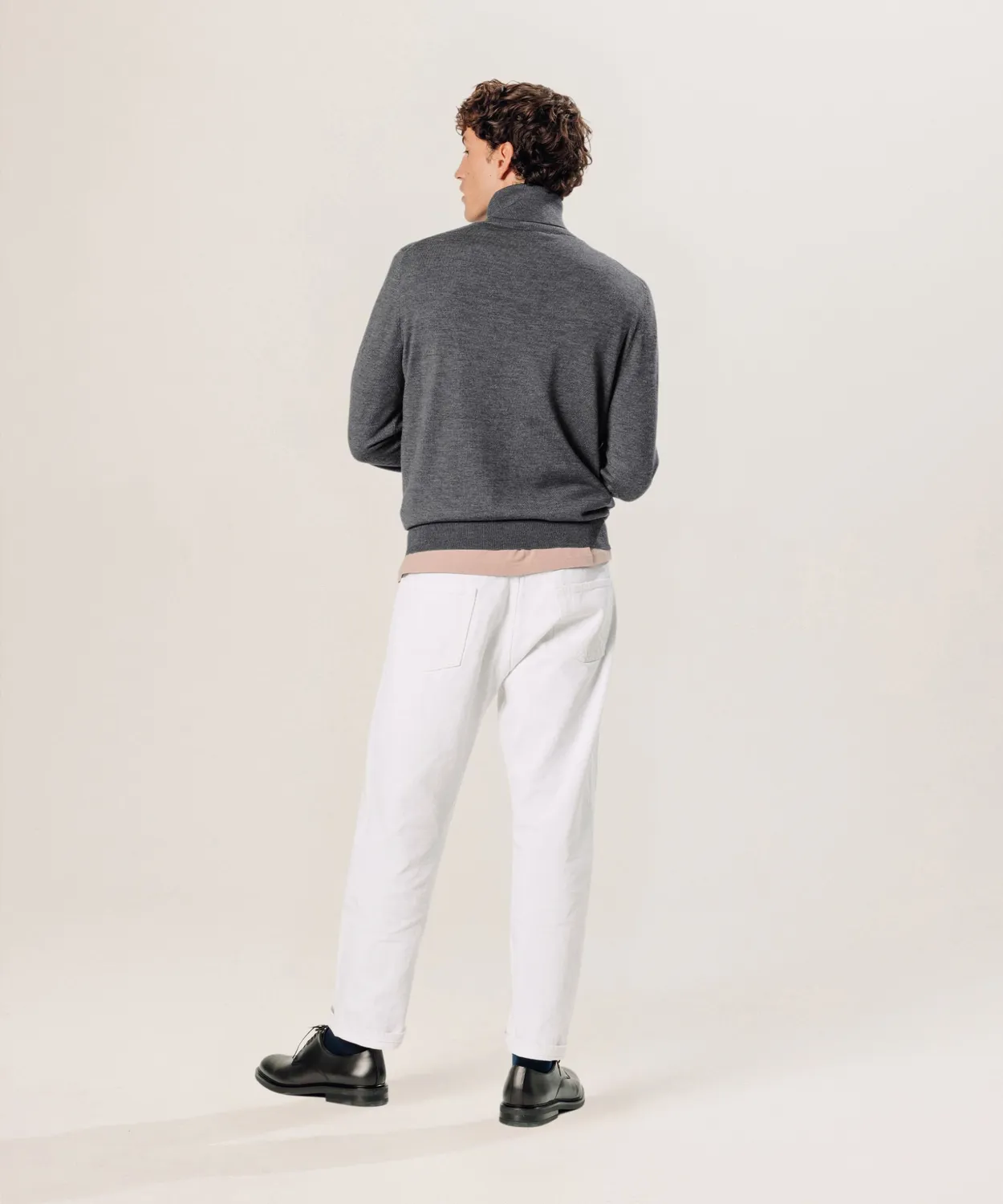 Rodier maglione dolcevita lana merino grigio scuro Ante L