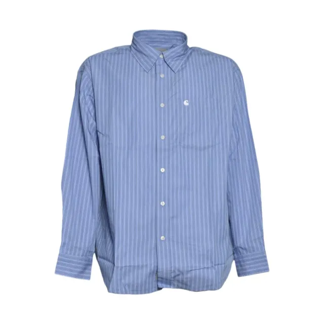 Carhartt WIP I036805 Keene camicia azzurra cotone