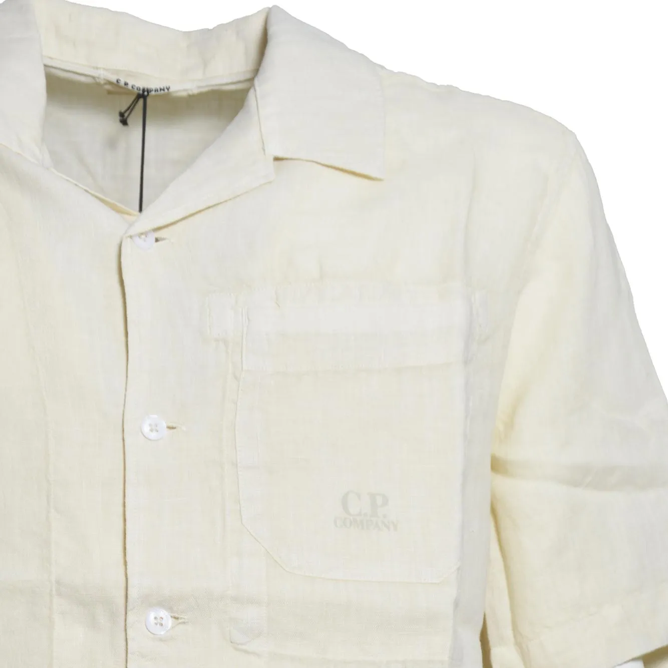C.P. Company 20CMSH258A110533G Camicia Lino Panna