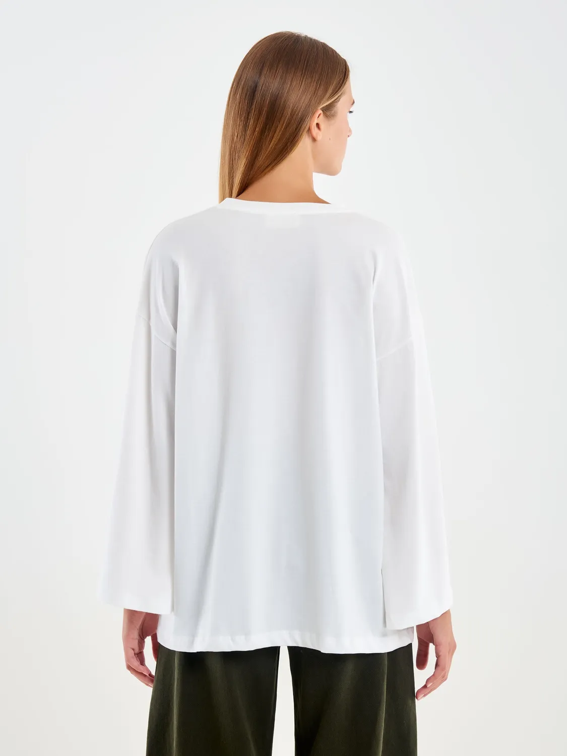 Vicolo T-shirt maniche ampie bianca taglia unica