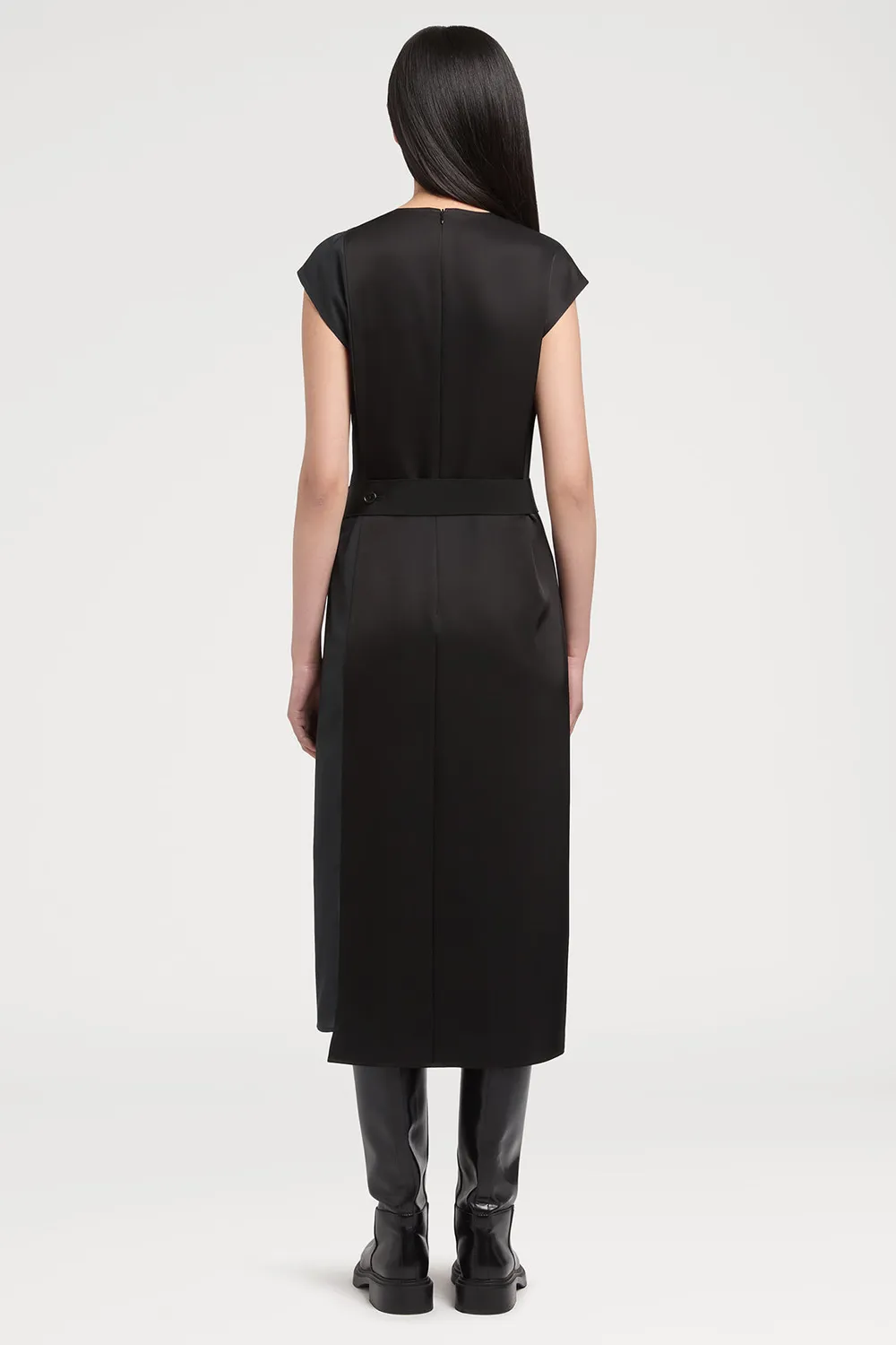 PORTS Everyday Black abito nero pieghe laterali