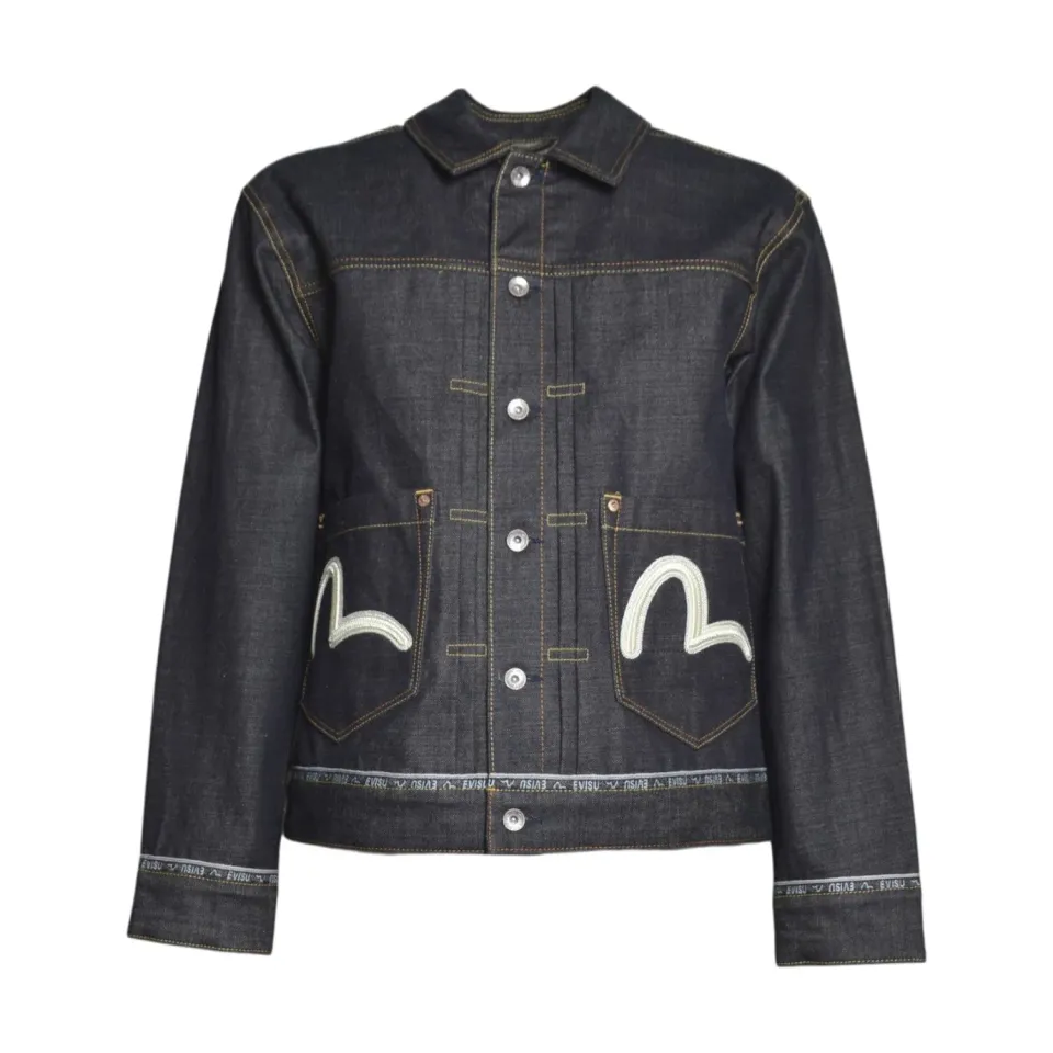 Evisu 2ESHTM6DJ1001 giubbotto jeans denim blu