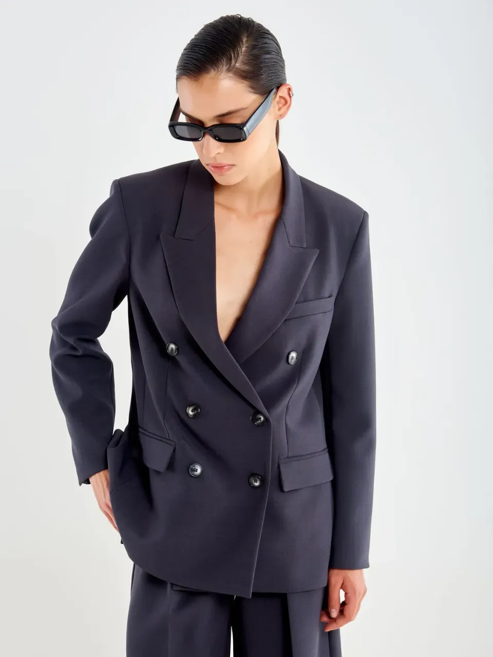 Vicolo Giacca Doppiopetto Reverse grigio asfalto S-L
