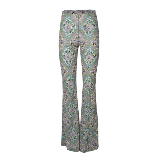 Etro WREA002699IA443 pantalone flare verde viscosa