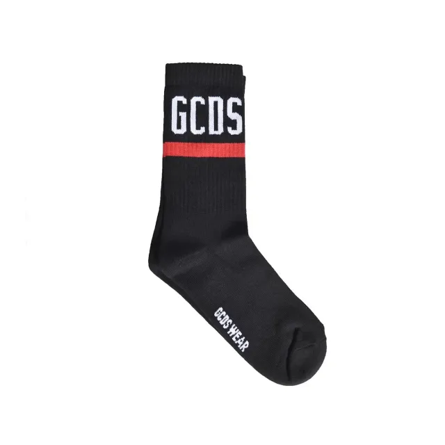 GCDS Z0ULQQ316J122 Calzini Logo Nero Bianco II