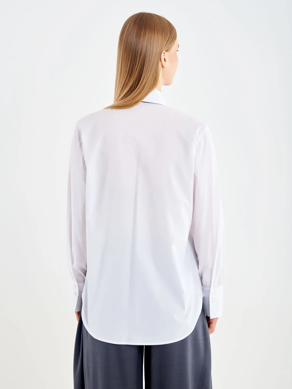 Vicolo camicia plastron bianca lavalliere cotone S M L