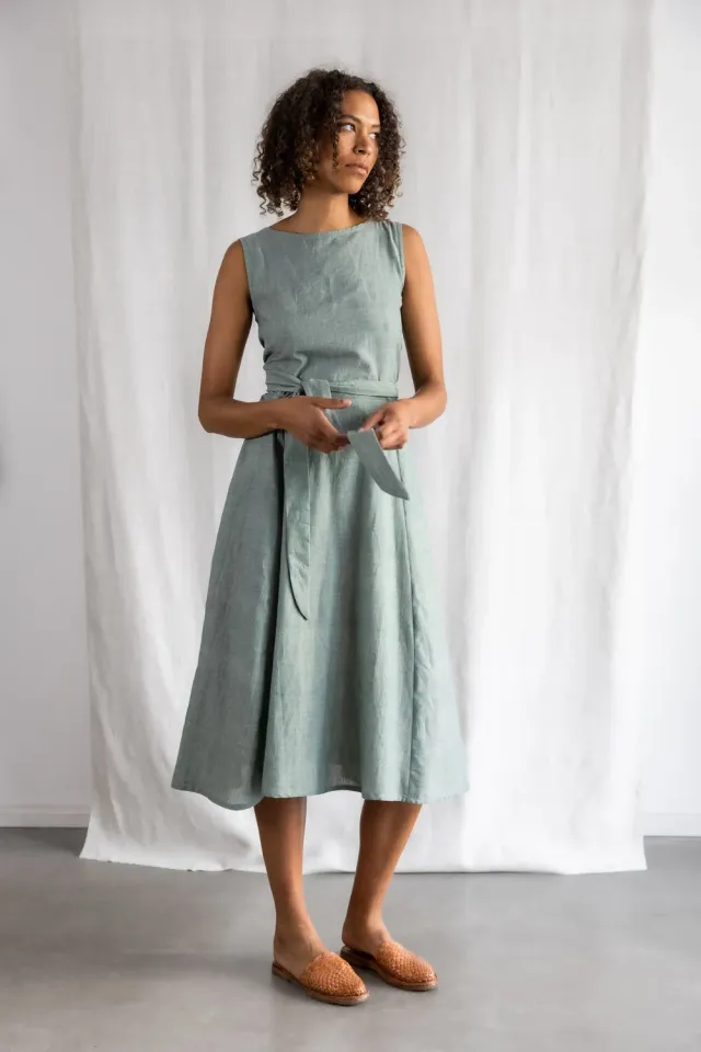Jyoti Karishmi Eucalyptus vestito midi XS verde